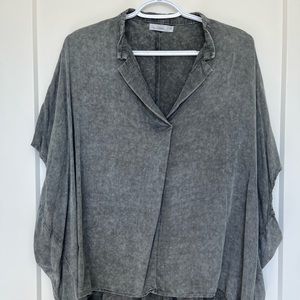 Mineral wash lightweight blouse